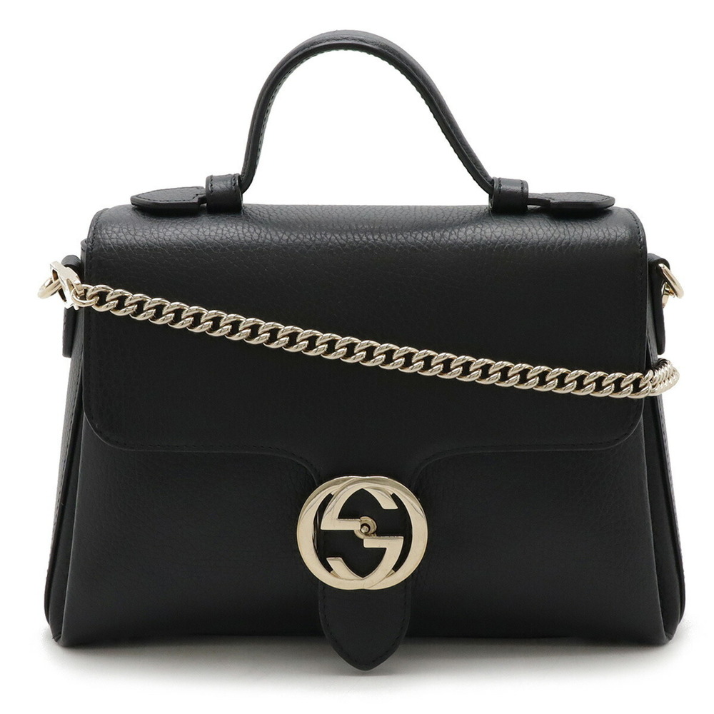 GUCCI Interlocking G Handbag Chain Shoulder Bag Black 510302 - Picture 2 of 10